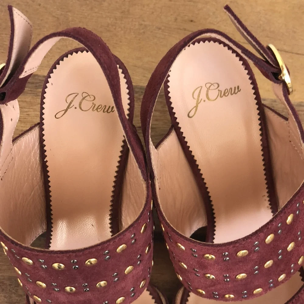 New J. Crew Made in Italy Leather Block heel Sandals. - Picture 17 of 17